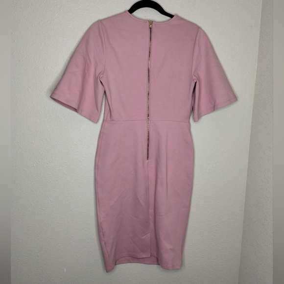 Rachel Parcell Ponte Flutter Sleeve Dress Pink Women's Size Small - Picture 4 of 6
